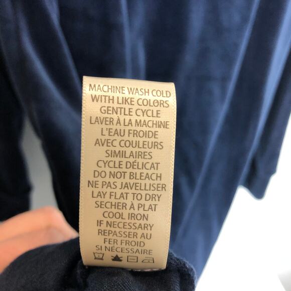 Max Studio- Navy Velour Cowl Neck Trapeze Mini Dress - Size Large-NWT - Picture 9 of 9